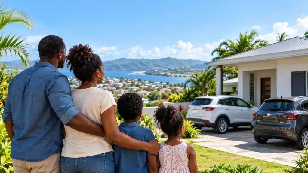 Une famille face à l’horizon côtier